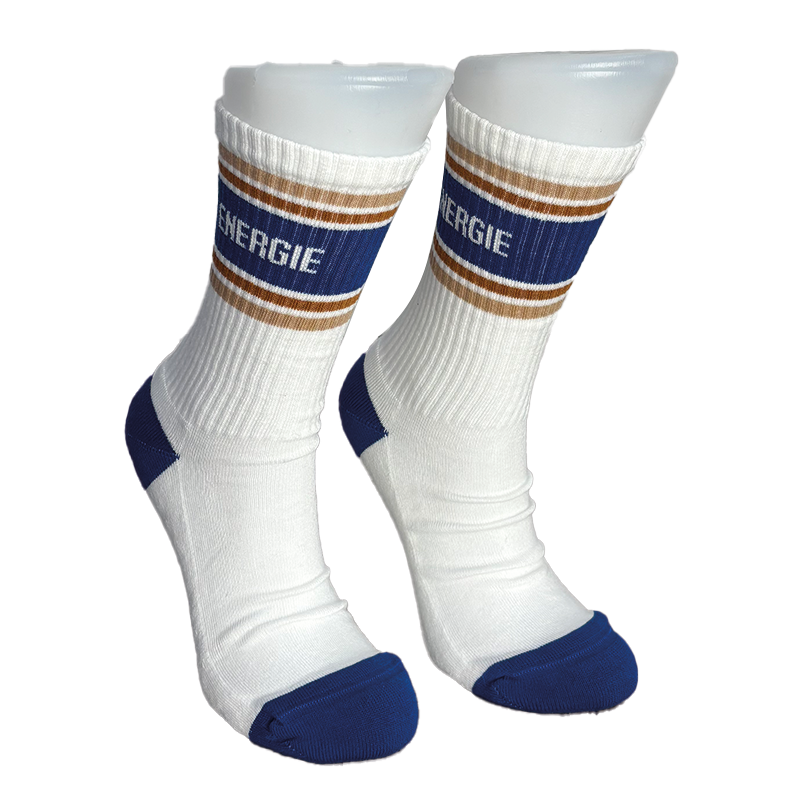 Chaussettes Mixte Signature Blanc - Bleu "Energie"