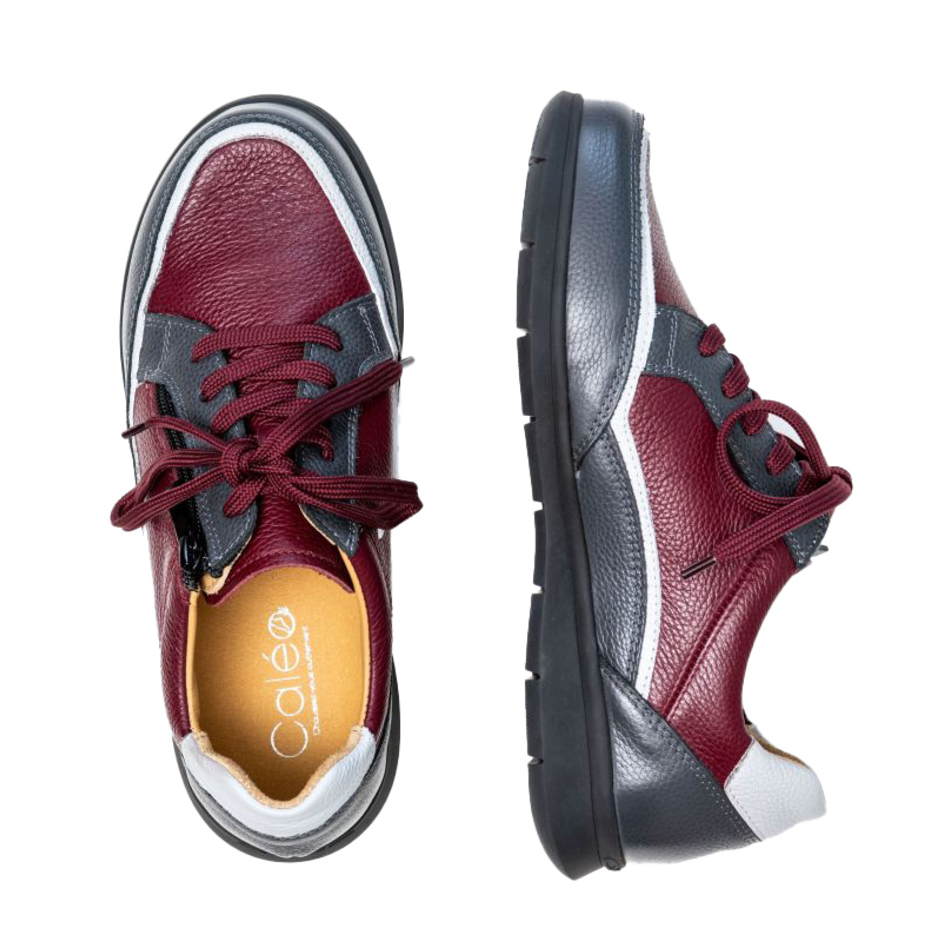 Basket Marie Noir-Bordeaux-Gris